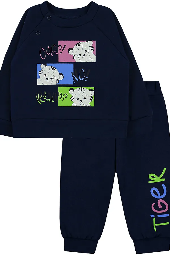 Комплект (Свитшот+Брюки) YOULALA, синий, зелёный, розовый - фото 2