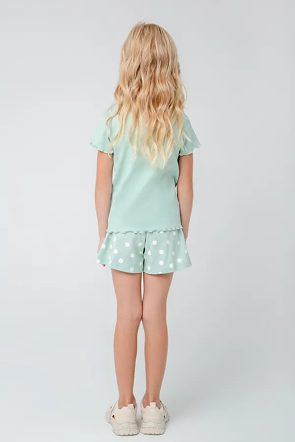 Шорты  CROCKID SALE, голубая дымка,маленькие ромашки к398 - фото 2