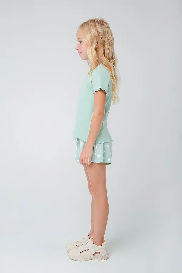 Шорты  CROCKID SALE, голубая дымка,маленькие ромашки к398 - фото 2