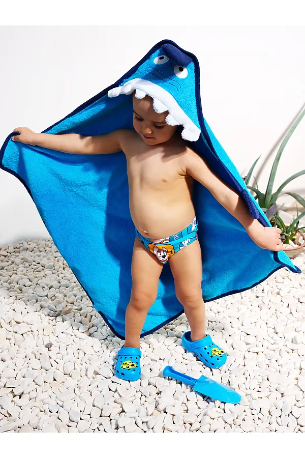 Полотенце детское текстильное с капюшоном для мальчиков PLAYTODAY, синий - фото 2