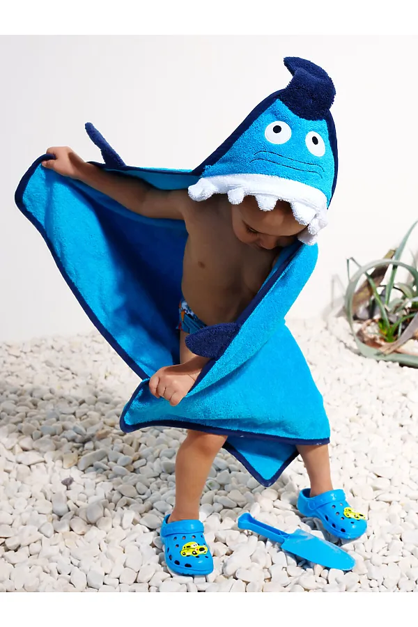 Полотенце детское текстильное с капюшоном для мальчиков PLAYTODAY, синий - фото 2