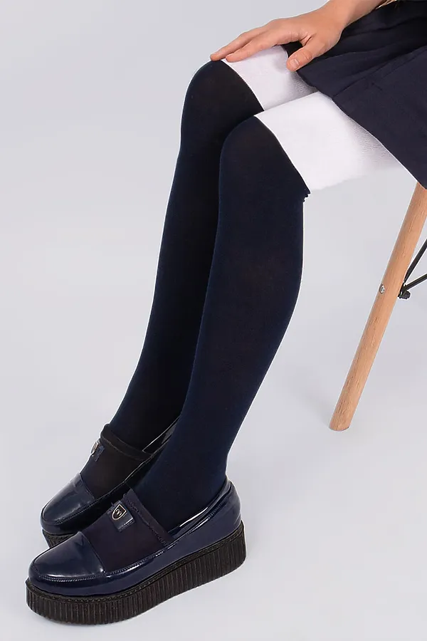 Колготки СОЛЬ&ПЕРЕЦ, темно-синий-белый - фото 2