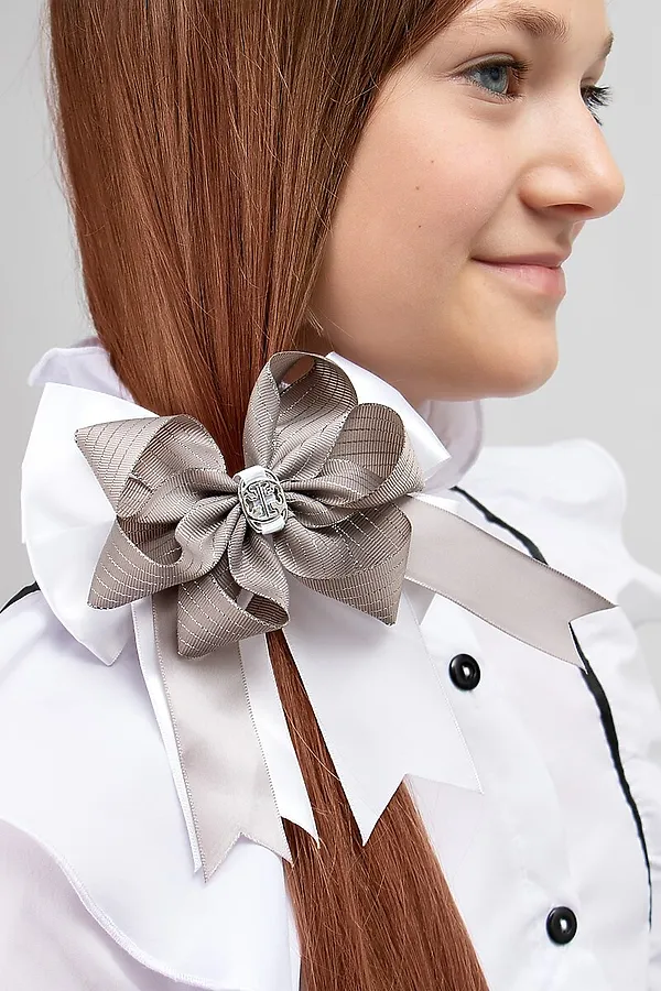 Бант СОЛЬ&ПЕРЕЦ, белый-серый - фото 2