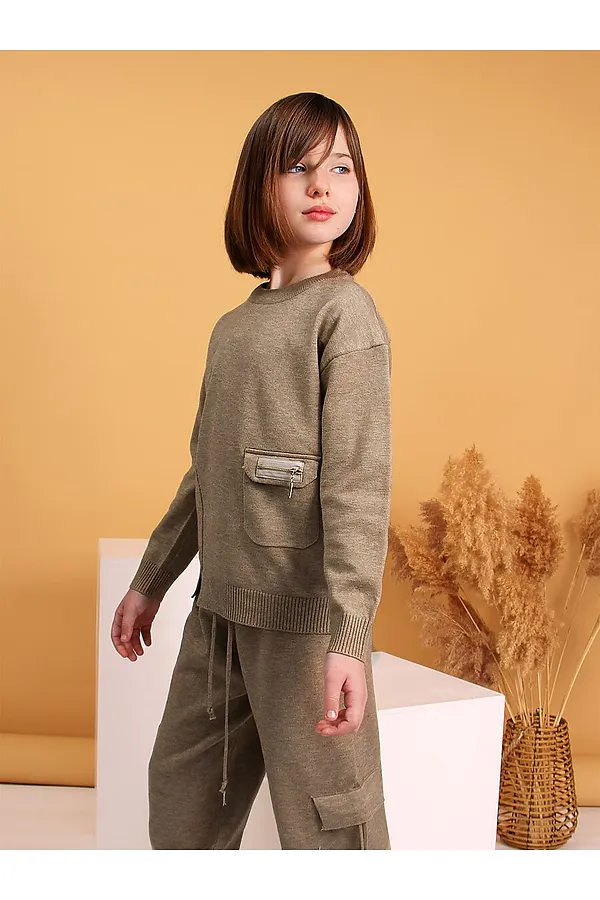 Костюм (Джемпер+Брюки) СОЛЬ&ПЕРЕЦ, хаки - фото 2