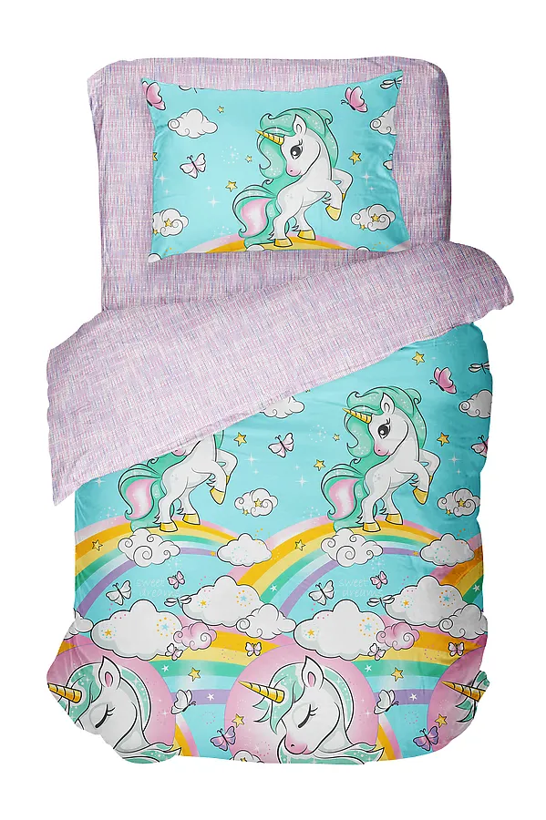 Комплект постельного белья "Волшебная Ночь" Junior 1,5СП Rainbow unicorn NORDTEX, rainbow unicorn - фото 2