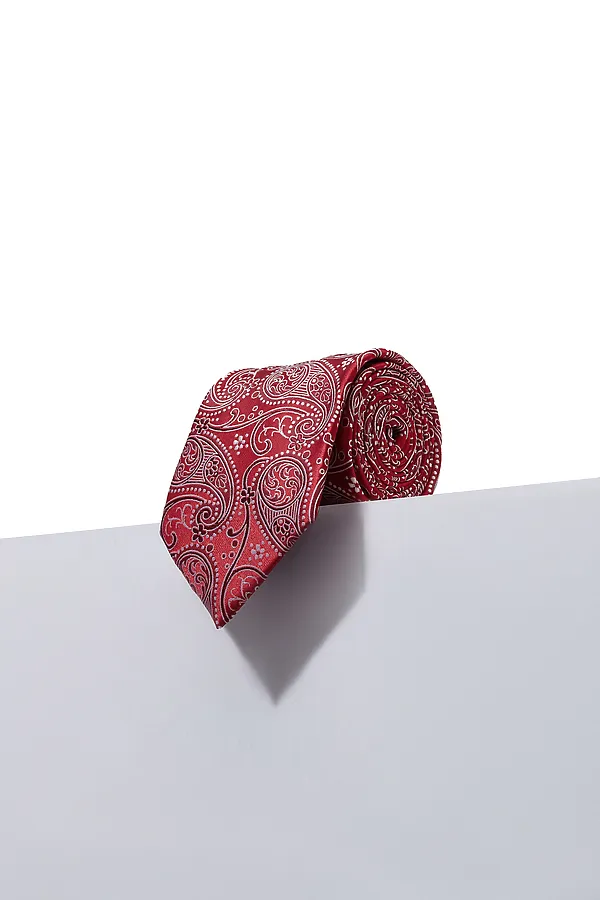 Галстук "Последний дон" SIGNATURE, ярко-красный, белый, винный - фото 2