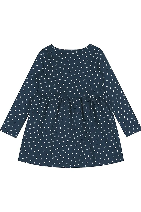Платье АПРЕЛЬ, белые пятнышки на темно-синем - фото 2