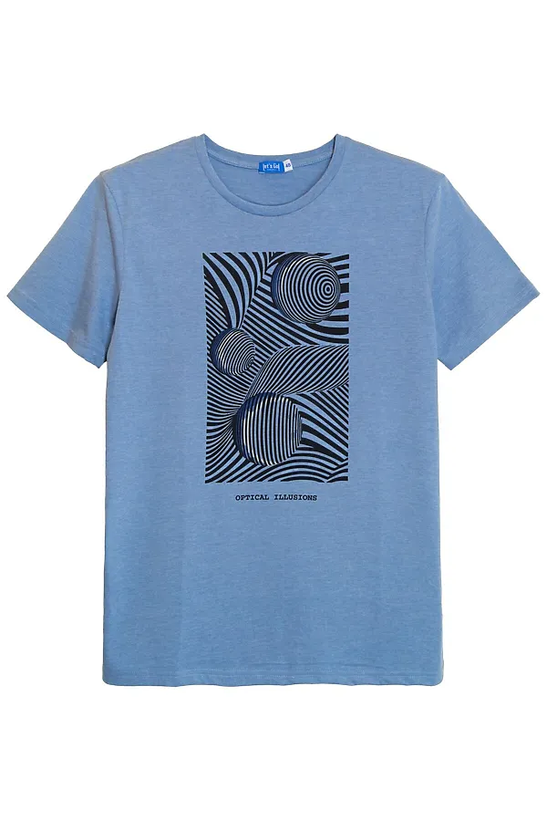 Футболка  LET'S GO, джинсовый - фото 2