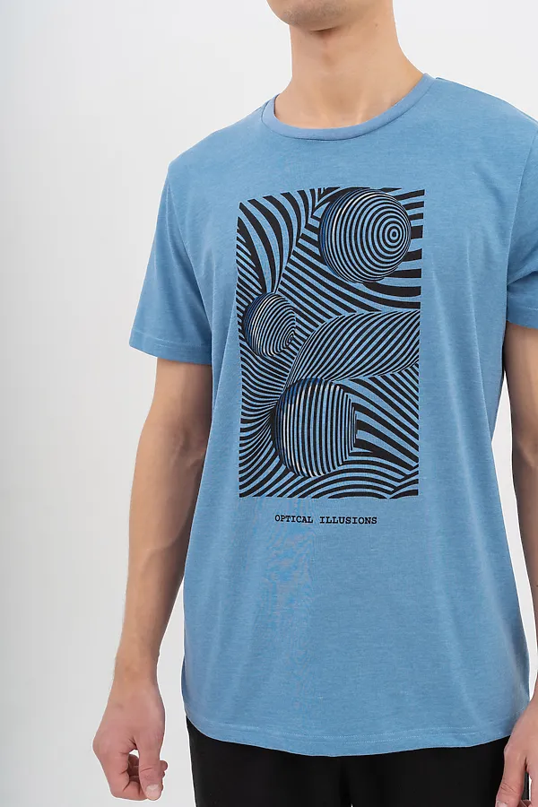 Футболка  LET'S GO, джинсовый - фото 2