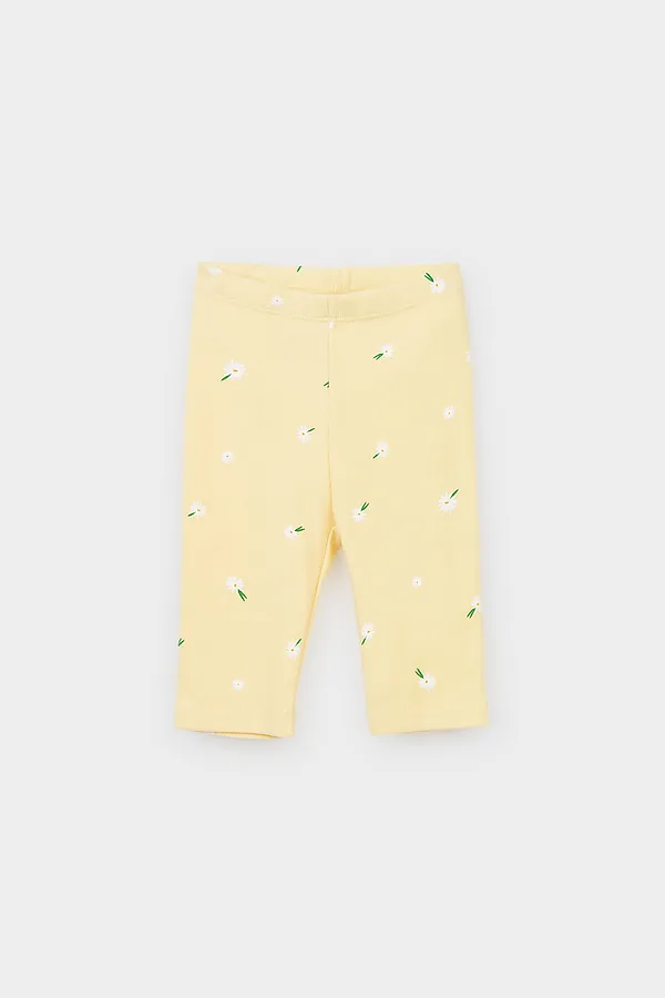 Бриджи  CROCKID SALE, бледно-желтый,летние цветы к393 - фото 2