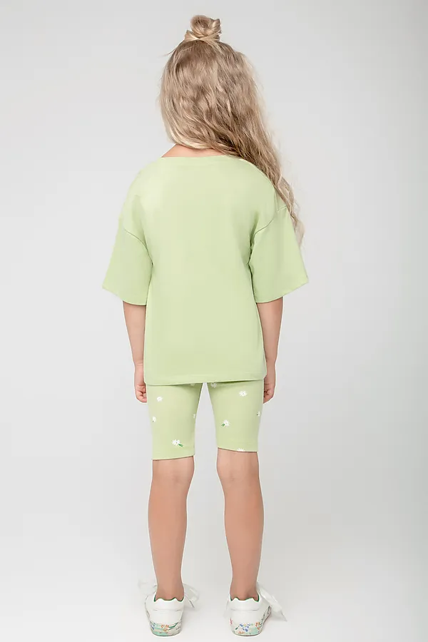 Бриджи  CROCKID SALE, сочный лайм,летние цветы к393 - фото 2