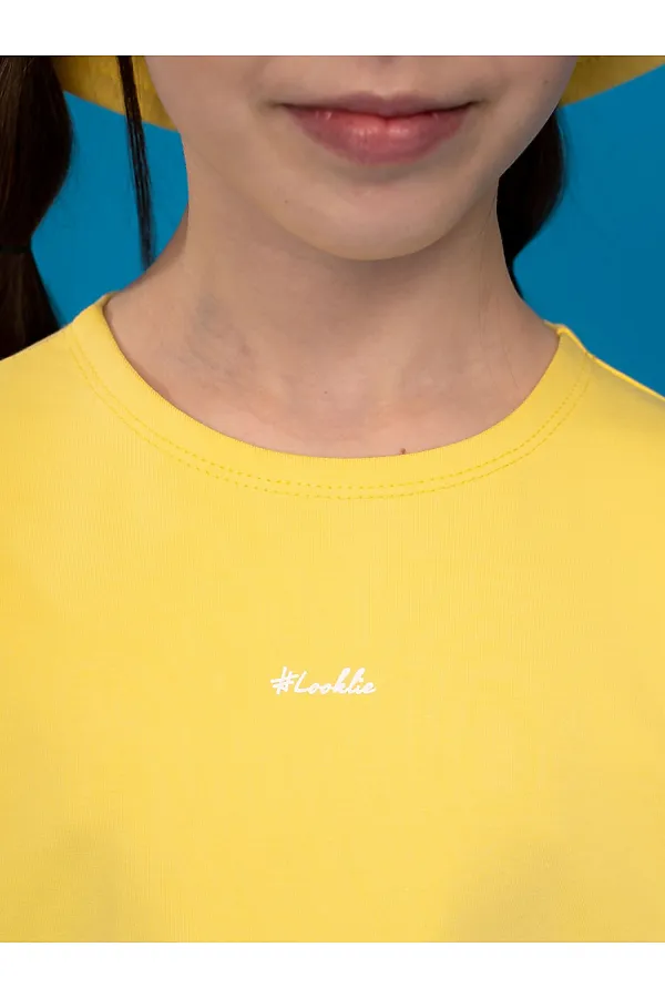 Костюм (Футболка+Шорты+Панама) LOOKLIE, лимонный - фото 2