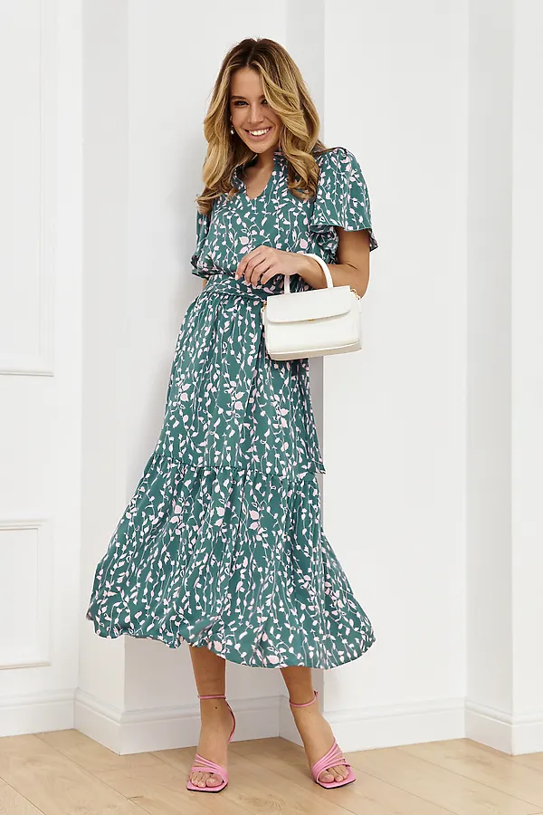 Платье KOSMOS, серо-голубой, розовый - фото 2