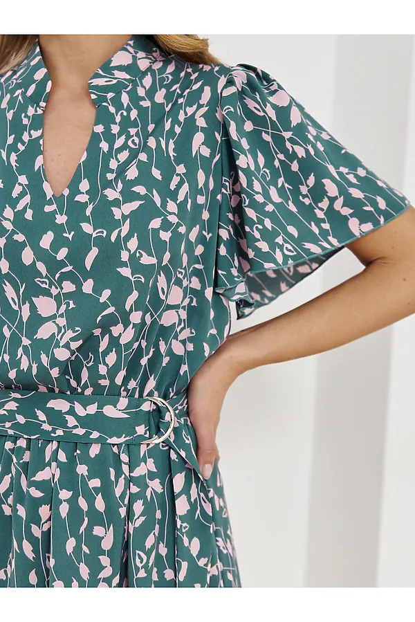 Платье KOSMOS, серо-голубой, розовый - фото 2