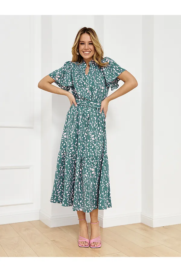 Платье KOSMOS, серо-голубой, розовый - фото 2