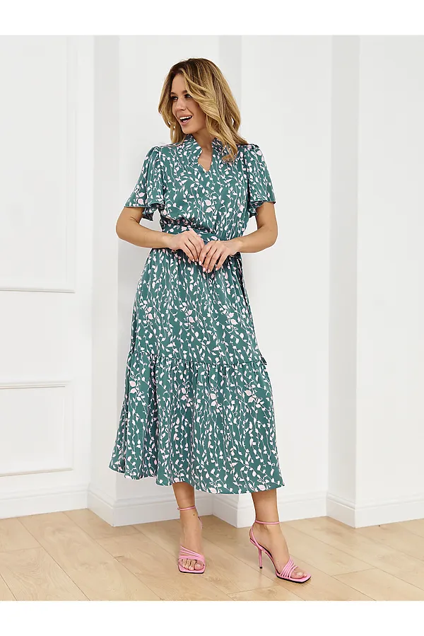 Платье KOSMOS, серо-голубой, розовый - фото 2