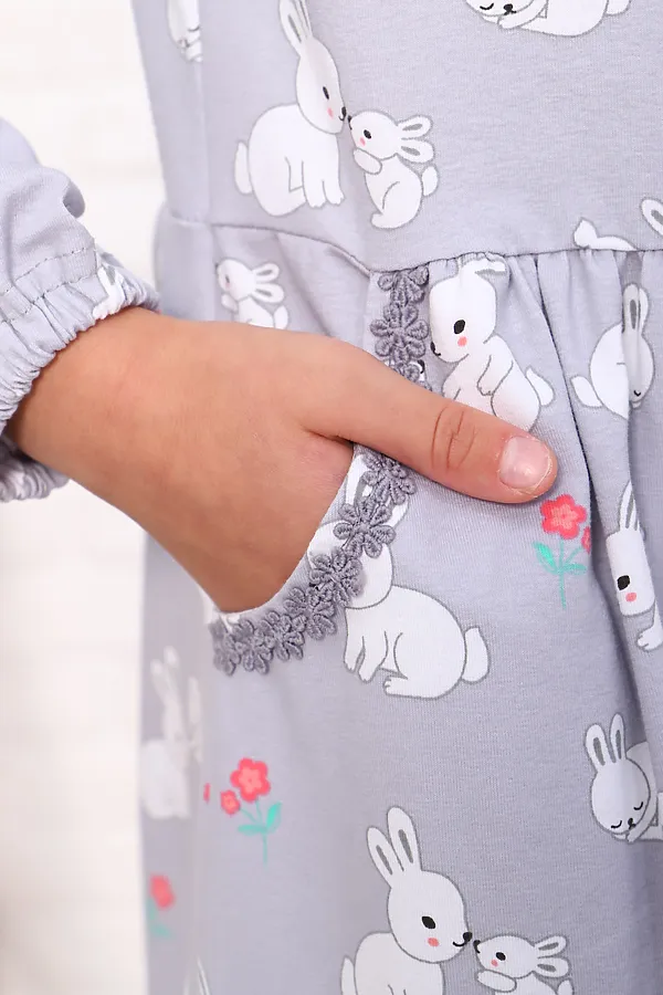 Платье Дарси длинный рукав НАТАЛИ, серый - фото 2