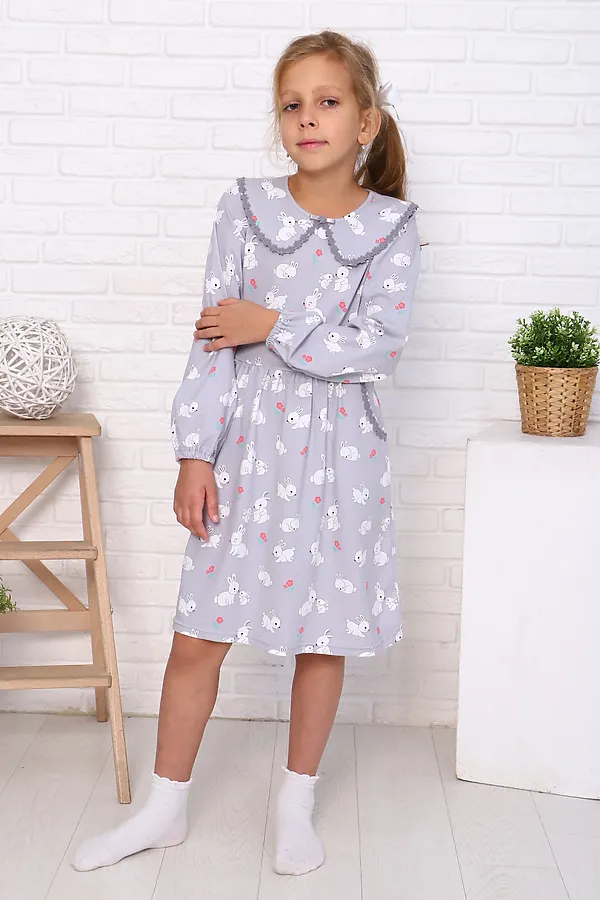 Платье Дарси длинный рукав НАТАЛИ, серый - фото 2