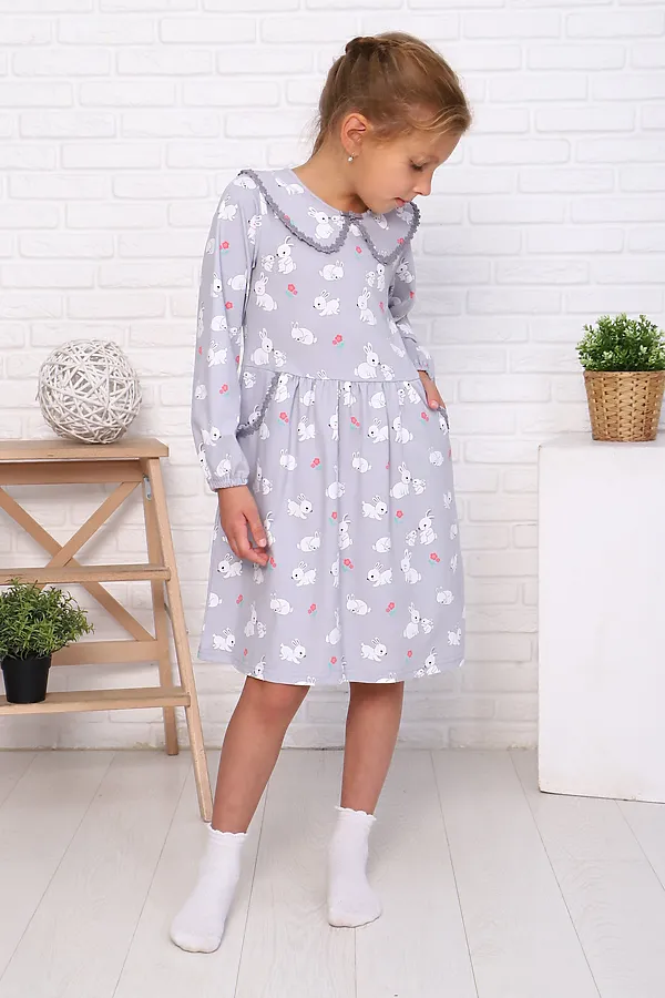 Платье Дарси длинный рукав НАТАЛИ, серый - фото 2