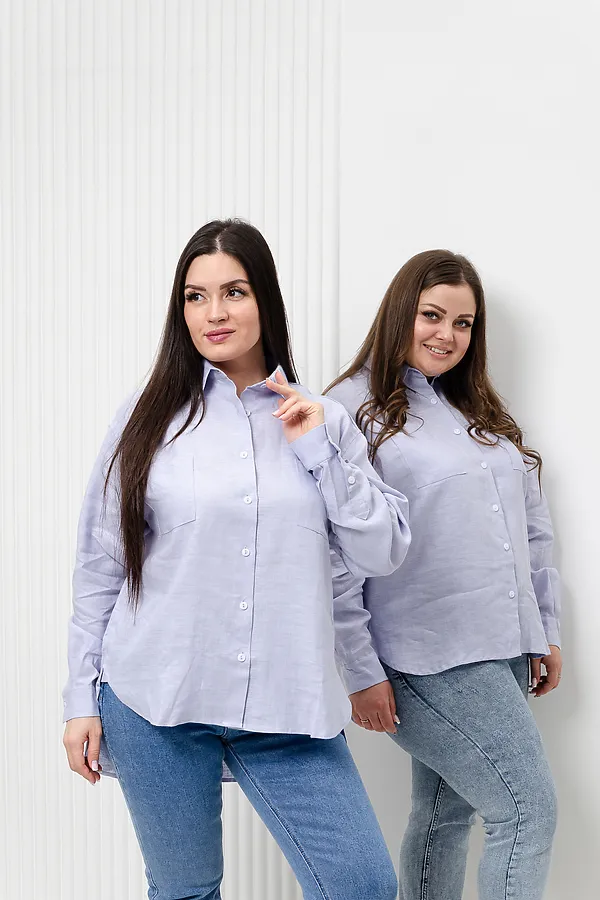 Рубашка LenaLineN арт. 02-001-22 НАТАЛИ, лиловый - фото 2