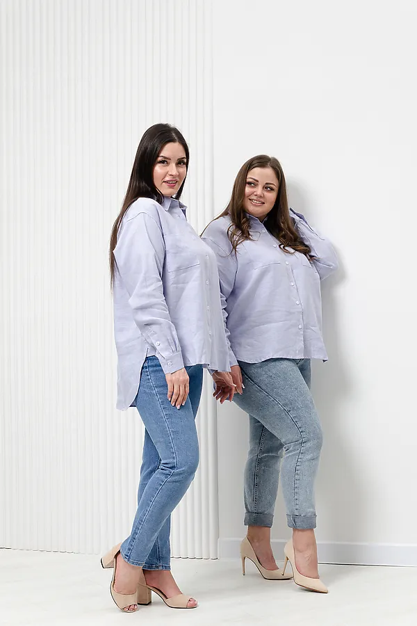 Рубашка LenaLineN арт. 02-001-22 НАТАЛИ, лиловый - фото 2
