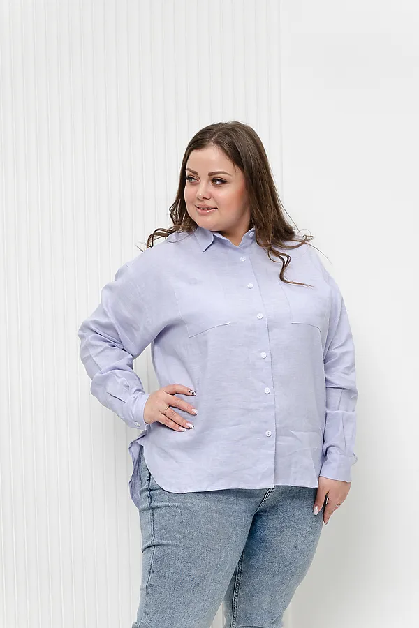 Рубашка LenaLineN арт. 02-001-22 НАТАЛИ, лиловый - фото 2