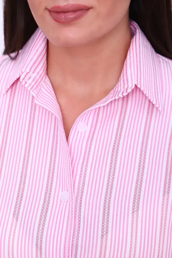 Рубашка LenaLineN арт. 02-001-22 НАТАЛИ, полоса розовая - фото 2