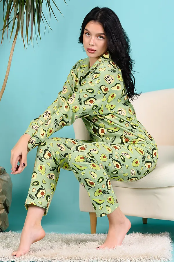 Костюм с брюками 21516 НАТАЛИ, зеленая олива - фото 2