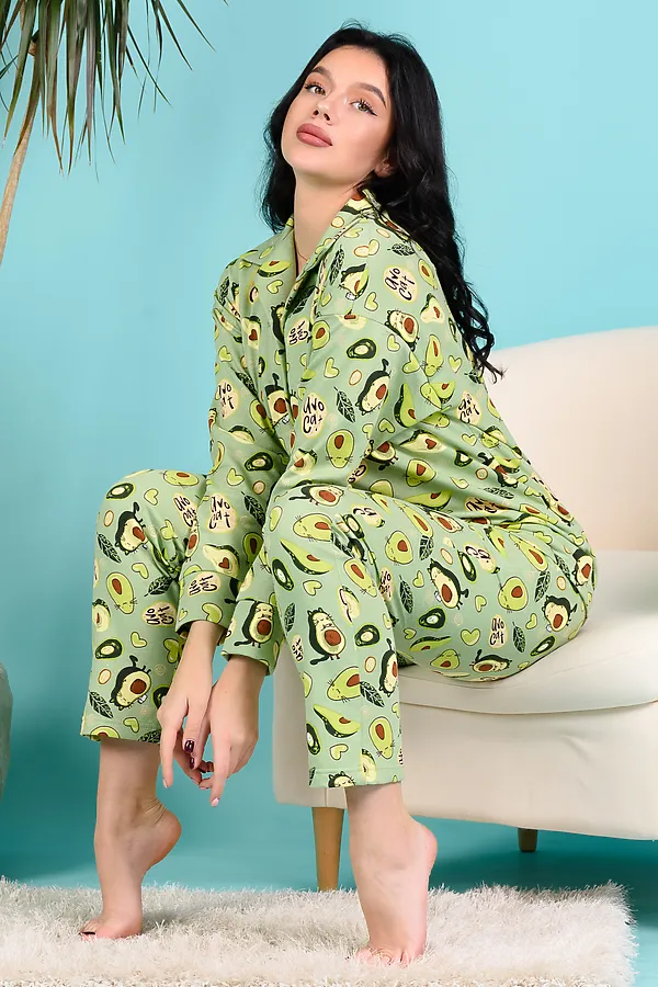 Костюм с брюками 21516 НАТАЛИ, зеленая олива - фото 2