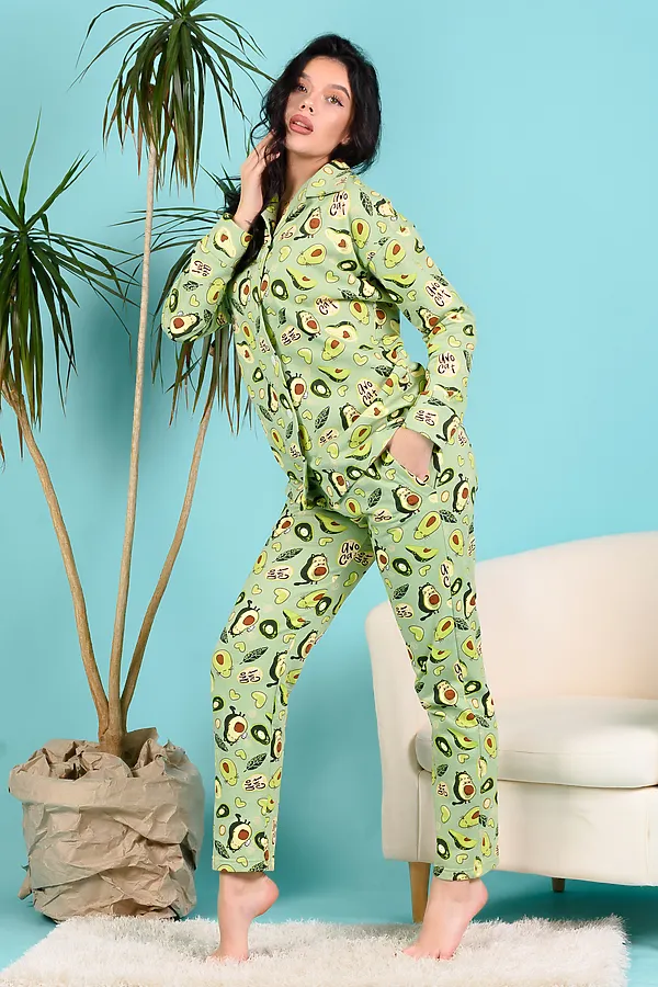 Костюм с брюками 21516 НАТАЛИ, зеленая олива - фото 2