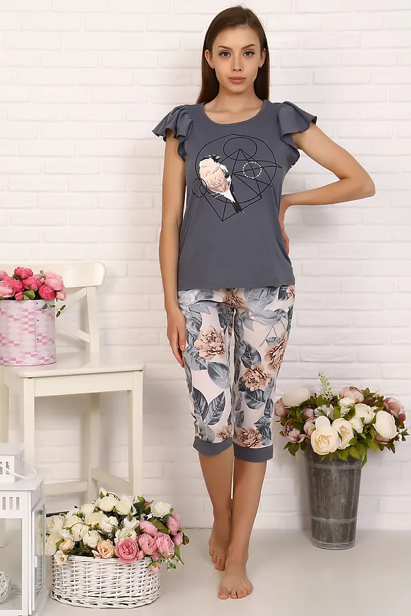 Костюм с бриджами 6154 НАТАЛИ, темно-серый - фото 2