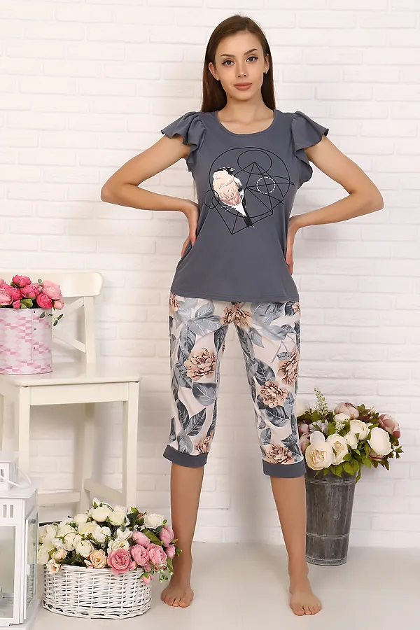 Костюм с бриджами 6154 НАТАЛИ, темно-серый - фото 2