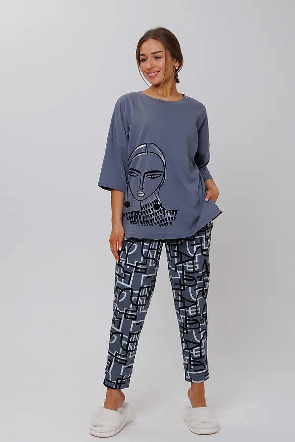 Костюм (Футболка+Брюки) MODELLINI, серый - фото 2