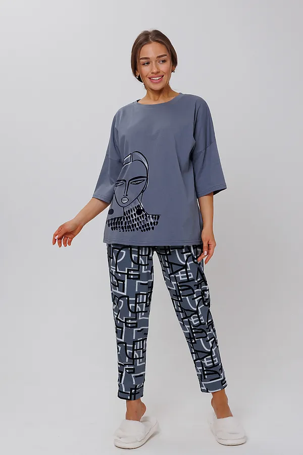 Костюм (Футболка+Брюки) MODELLINI, серый - фото 2