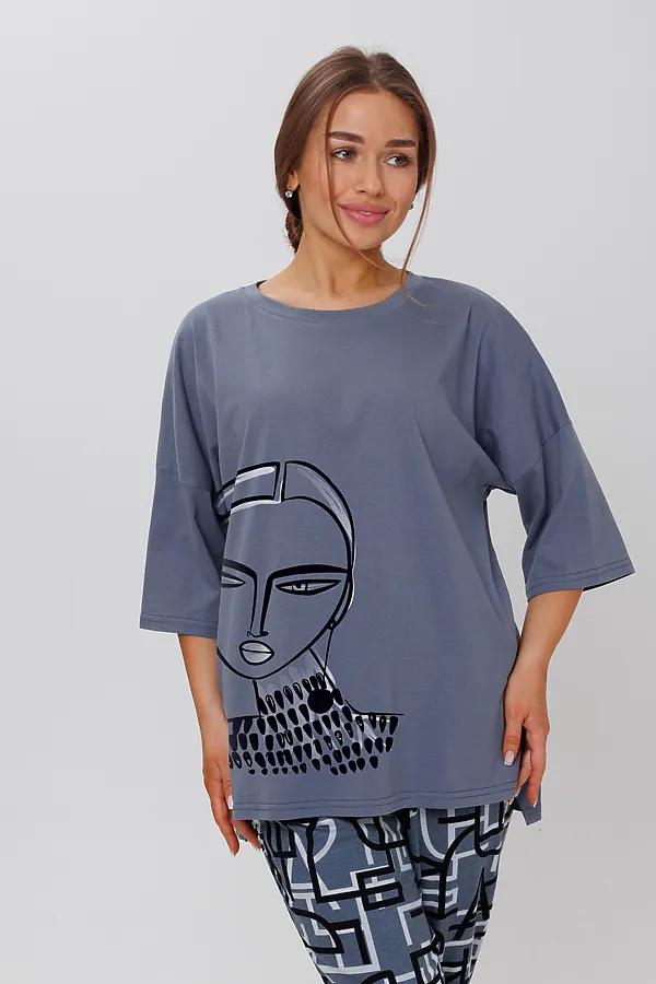 Костюм (Футболка+Брюки) MODELLINI, серый - фото 2