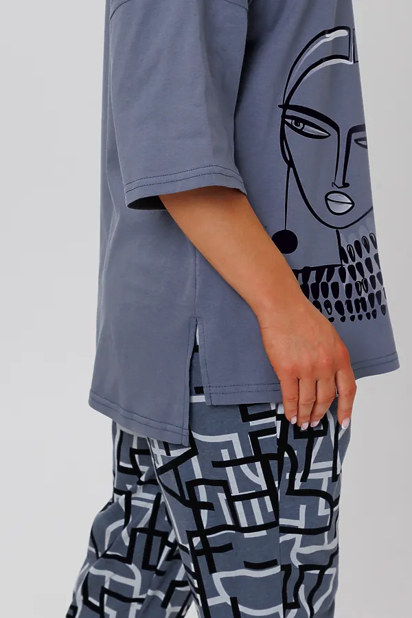 Костюм (Футболка+Брюки) MODELLINI, серый - фото 2