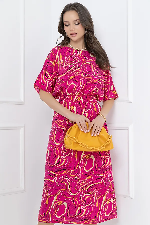 Платье BELLOVERA, розовый, жёлтый - фото 2