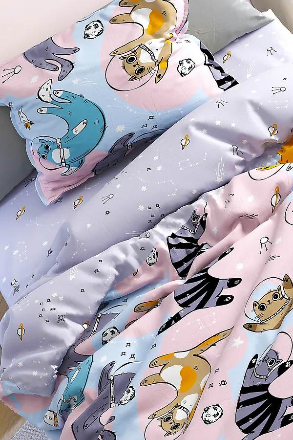 КПБ Павлайн FreeDom бязь Коты в Космосе, 1, 5 сп НАТАЛИ, в ассортименте - фото 2