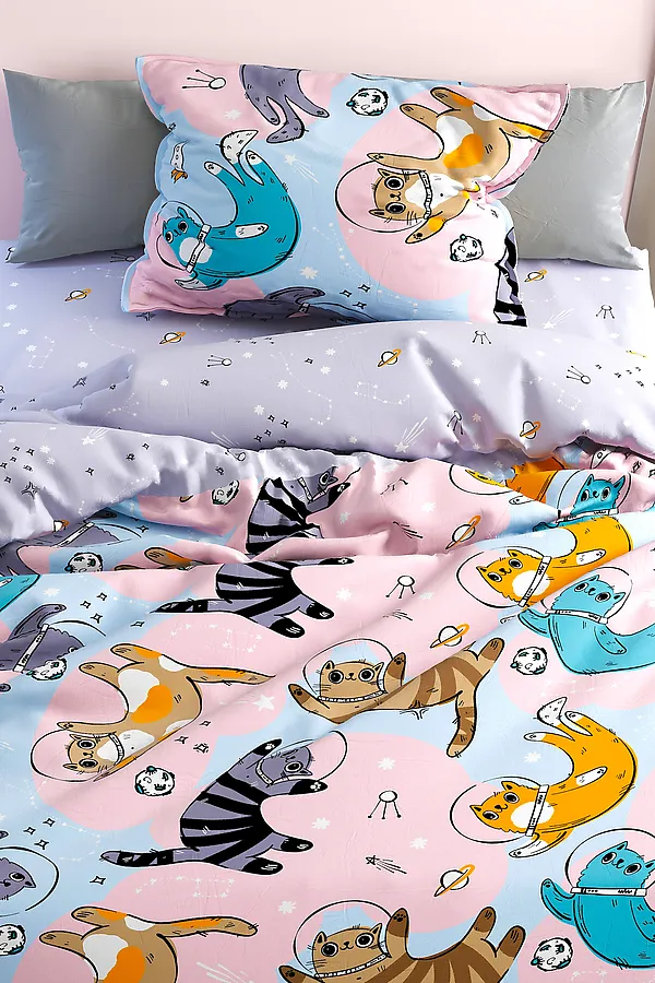 КПБ Павлайн FreeDom бязь Коты в Космосе, 1, 5 сп НАТАЛИ, в ассортименте - фото 2