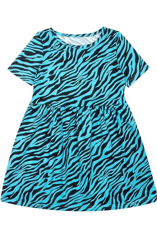 Платье АПРЕЛЬ, зебра черный+бирюза - фото 2