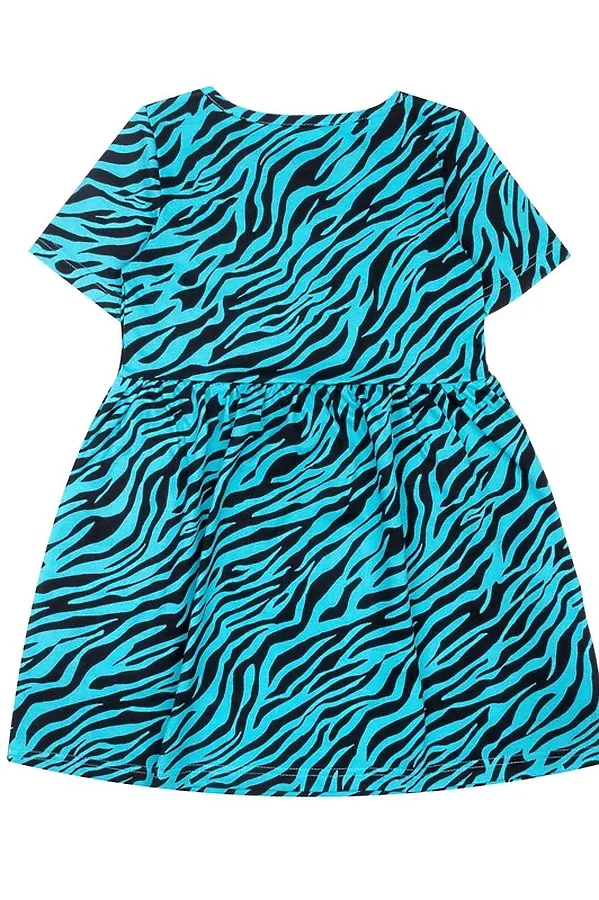 Платье АПРЕЛЬ, зебра черный+бирюза - фото 2