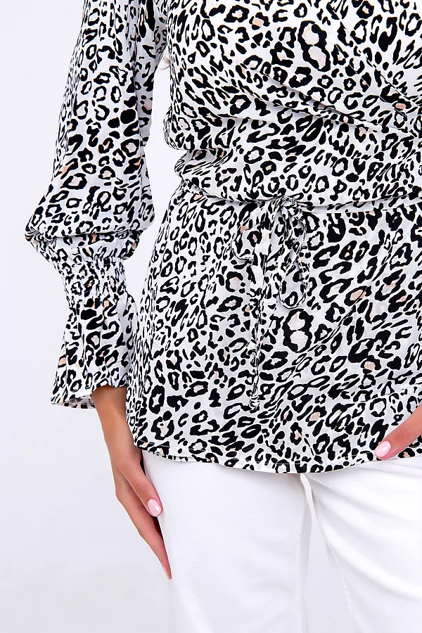 Блузка 319WHT НАТАЛИ, леопард белый - фото 2