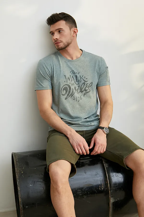 Футболка BeGood SS23MJ255 пыльно-зеленый меланж НАТАЛИ, зеленый меланж - фото 2