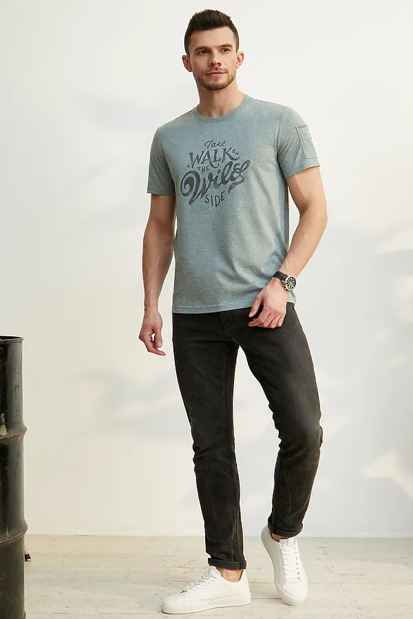 Футболка BeGood SS23MJ255 пыльно-зеленый меланж НАТАЛИ, зеленый меланж - фото 2