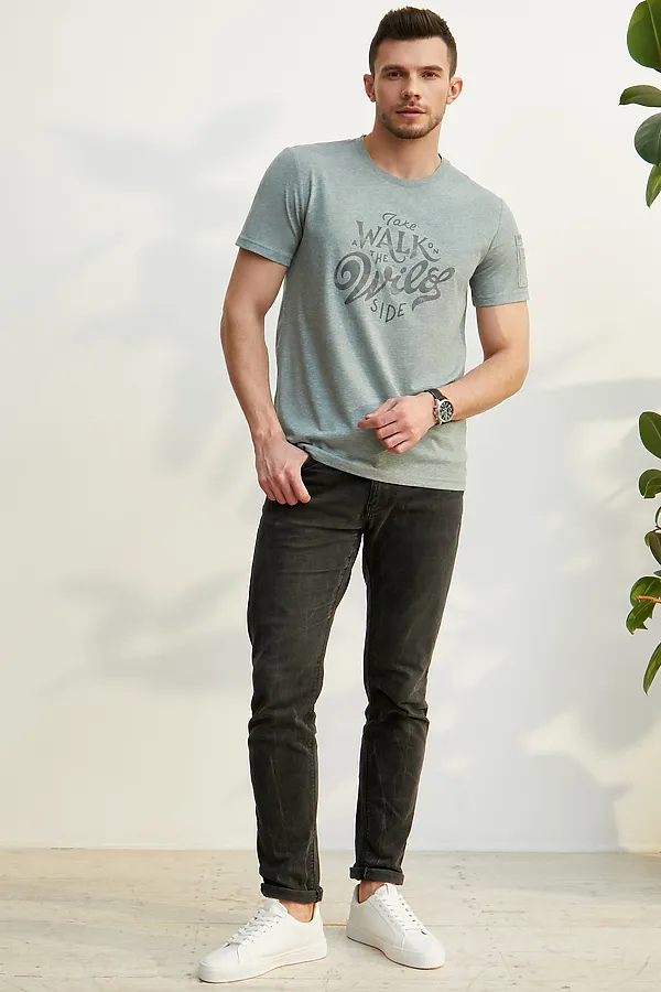 Футболка BeGood SS23MJ255 пыльно-зеленый меланж НАТАЛИ, зеленый меланж - фото 2