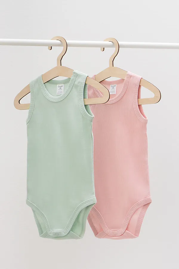 Боди 2шт. CROCKID, розовый жемчуг,дымчатый нефрит - фото 2