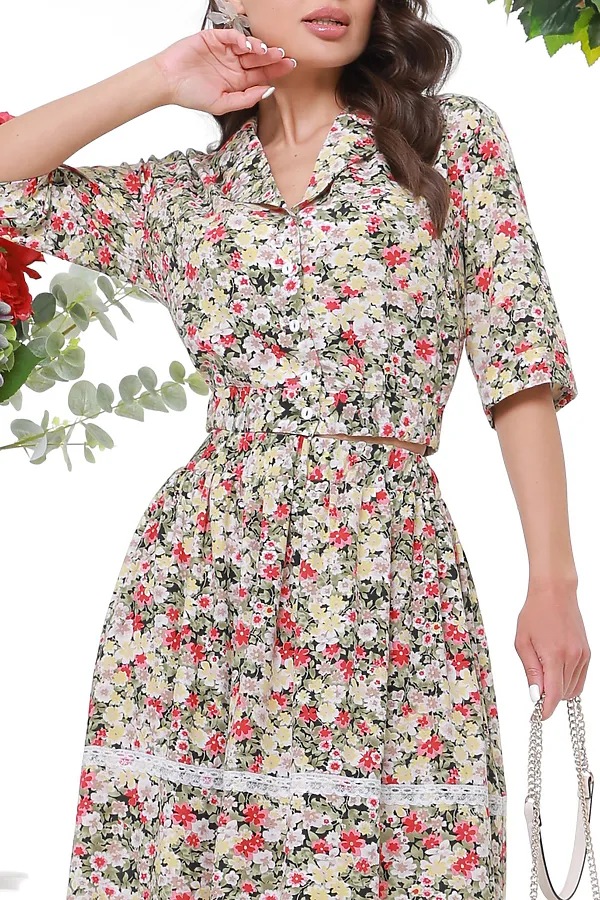 Костюм (Блузка + Юбка) DSTREND, разноцветный - фото 2