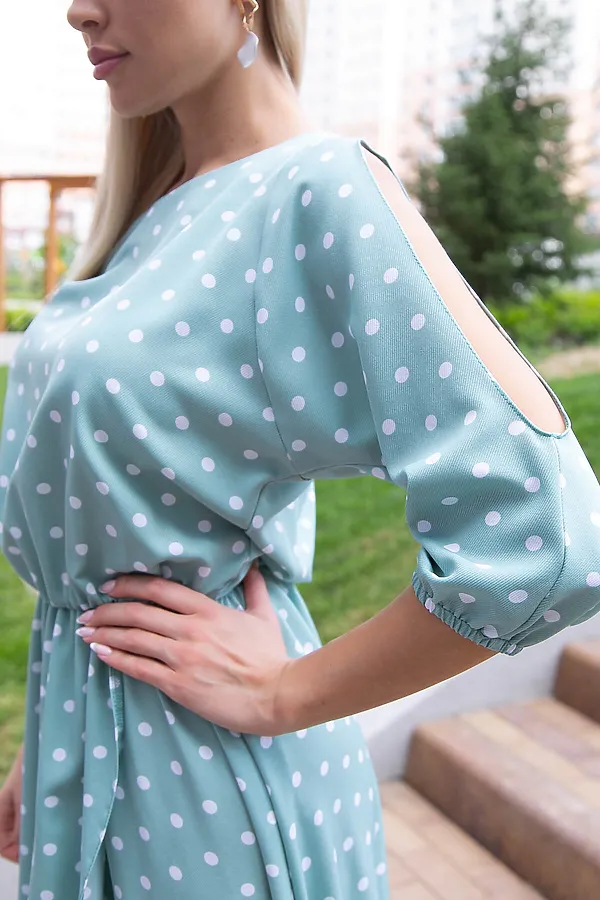 Платье "Танго вдвоём" LADY TAIGA, мята/горох - фото 2