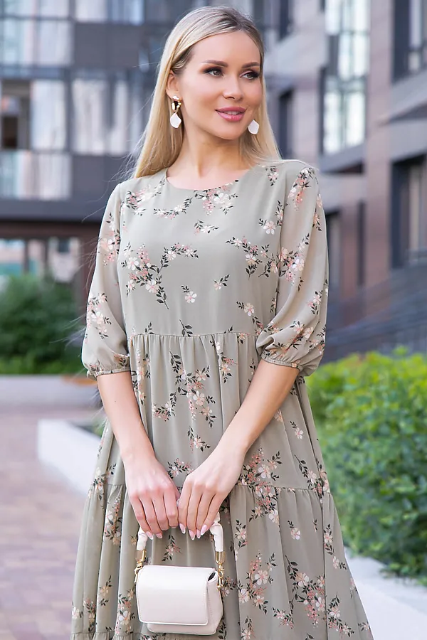 Платье "Виталина" LADY TAIGA, олива - фото 2