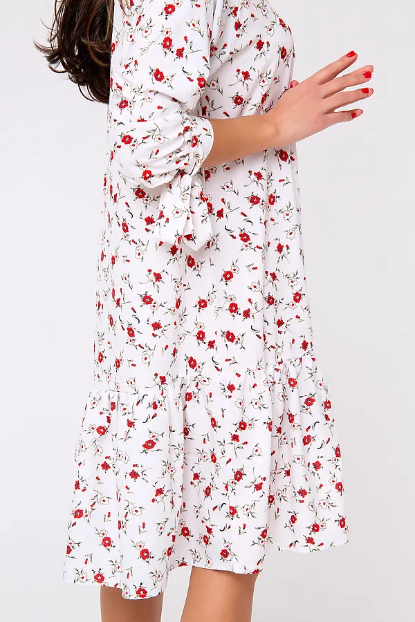 Платье 305WHT НАТАЛИ, белый/цветы - фото 2